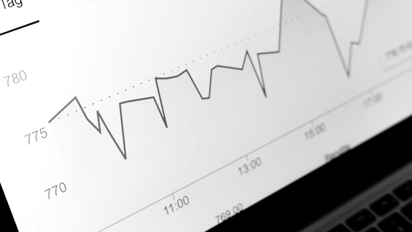 A close-up of a line graph tracking performance over time